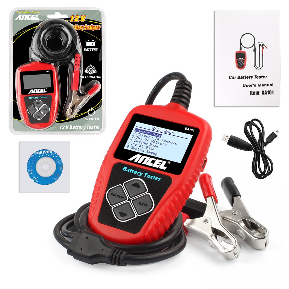 ANCEL BA101 12V Car Auto Load Battery Tester Tool Digital Analyzer 100-2000 CCA