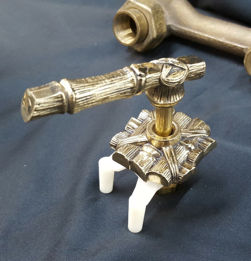 Unique Solid Brass Bamboo Design Faucet & Shower Head Set Plus Converter