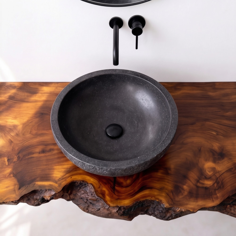 Bathroom Vanity Modern Solid Wood Live Edge Floating Sink Counter Bathroom