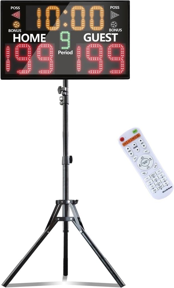 Big LED Digital Electronic Portable Basketball Scoreboard Timer Clock Remote Sco