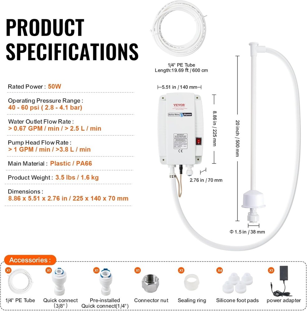 5 Gallon Dispensing System, Automatic Electric Water Dispenser, Single Inlet ...