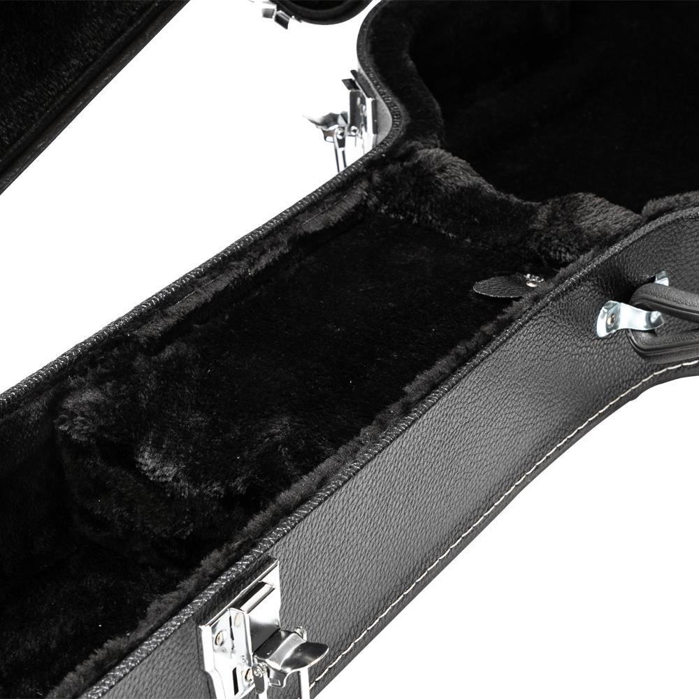 Glarry Protable GJazz Electric Guitar Hard Shell Case Microgroove Bulge Surface