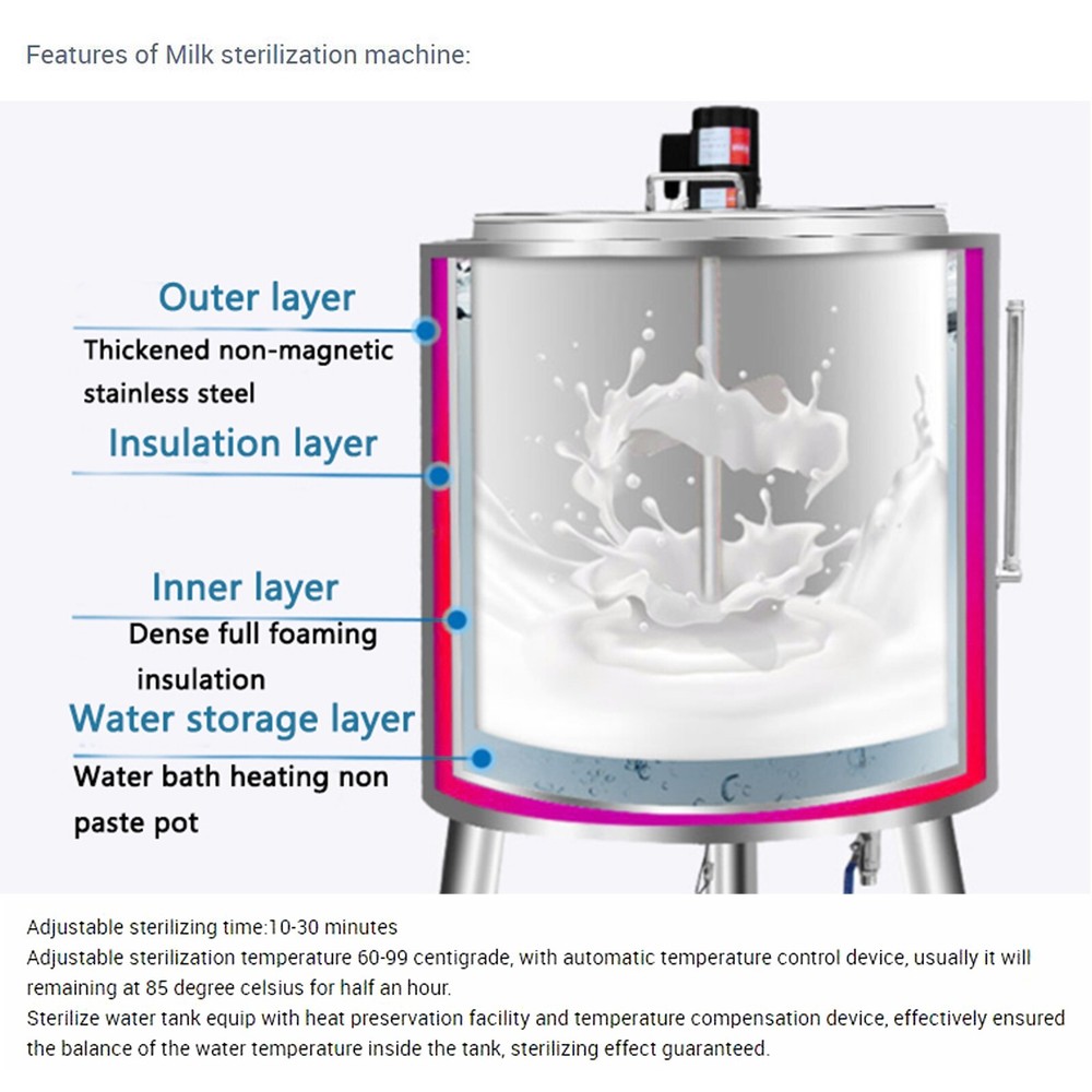 Kolice 100L Commercial Pasteurization Machine Pasteurizer for Milk Coffee Juice