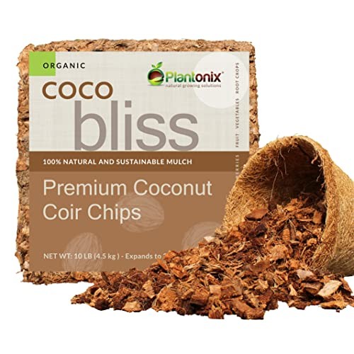 Organic Coco Chips for Plants (10lbs) - Coco Coir Chips - Coco Chips (10lbs)