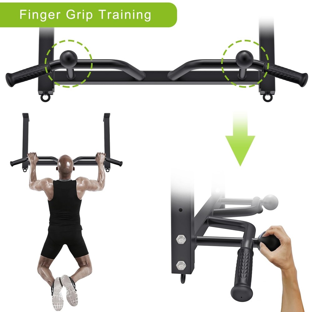 32" Ceiling Mounted Pull Up Bar - Heavy Duty, Highly Adjustable, Multifunctio...