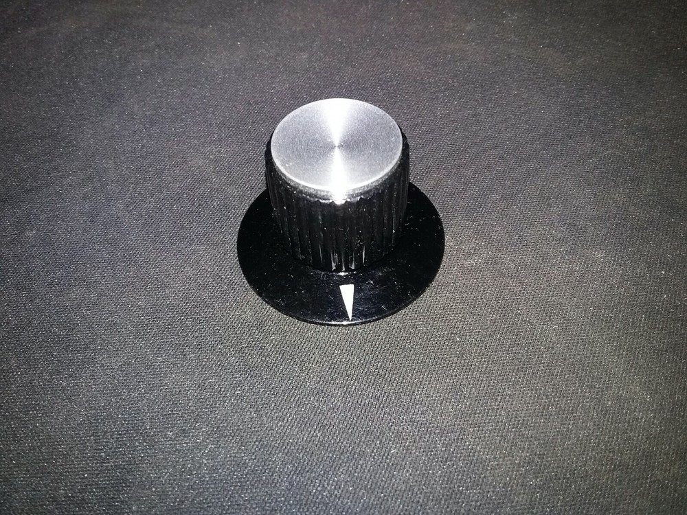 Vintage electronic control knobs 1/4” shaft Two Tone  Plastic/Alum. Top