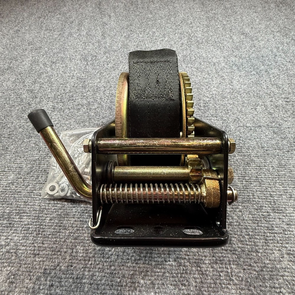 No Handle - Haul-Master 1200 lb. Capacity 19.8 ft. Strap Hand Winch