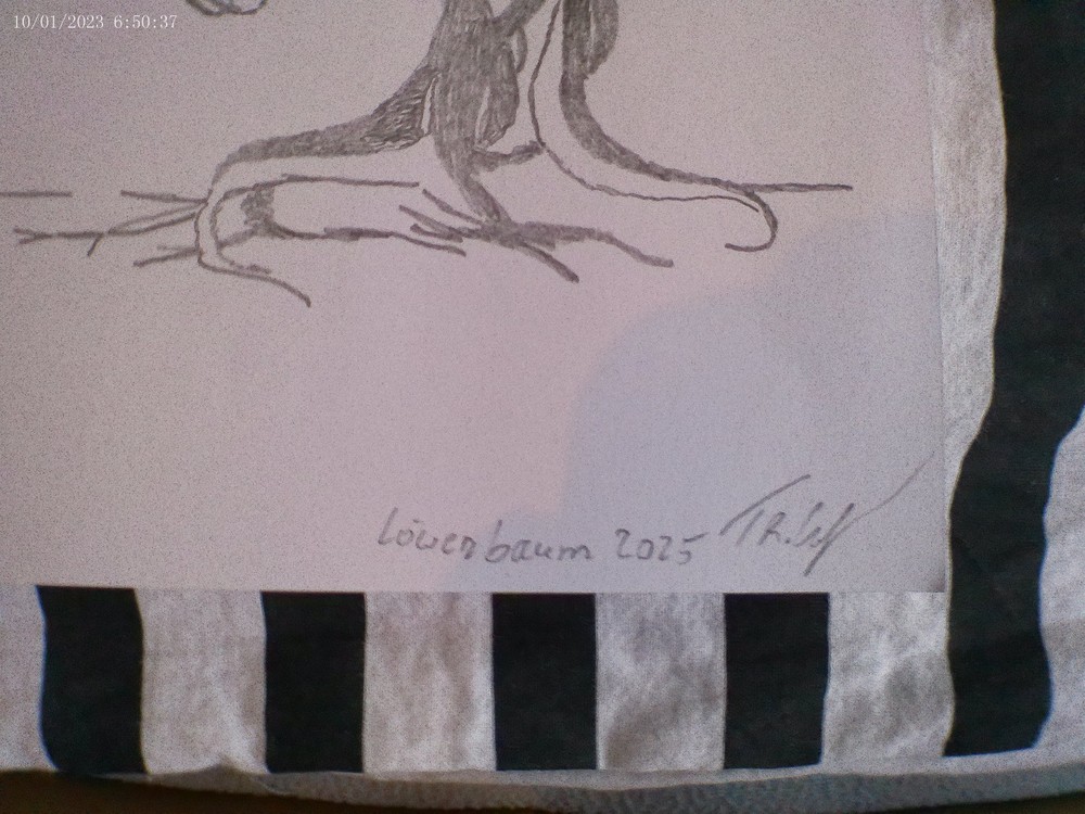 Lion tree pencil drawing, unique