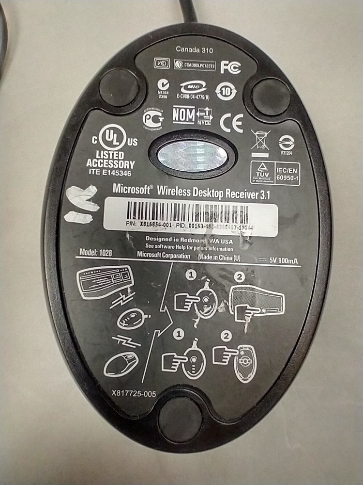 Microsoft Wireless Desktop Receiver 3.1 Model 1028