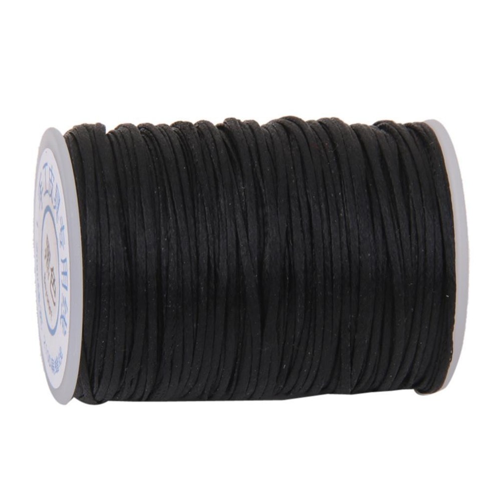 Flat Waxed Thread (Black) - 76 Yard 1.2 String Cord Sewing