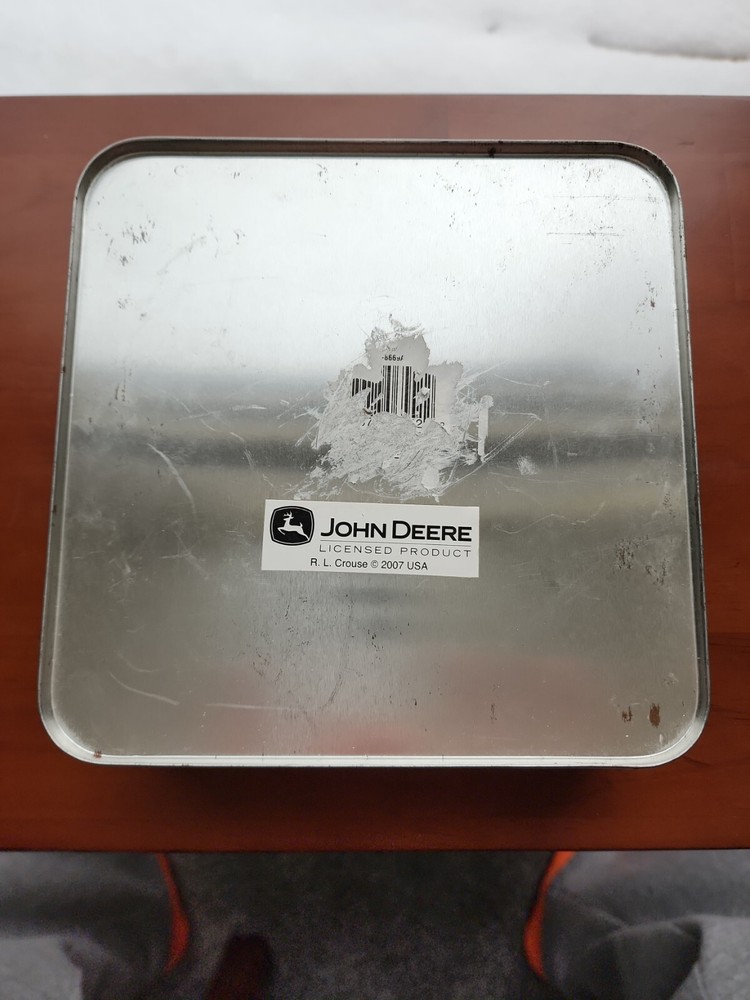 John Deere 7 1/2 Inch Square Tin