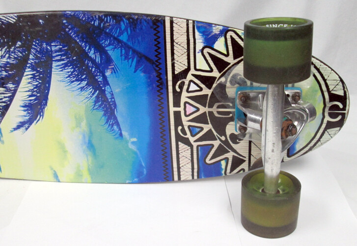 Kryptonics Aqua Skateboard Palm Tree Ocean Theme Wheels 69mm AS-IS