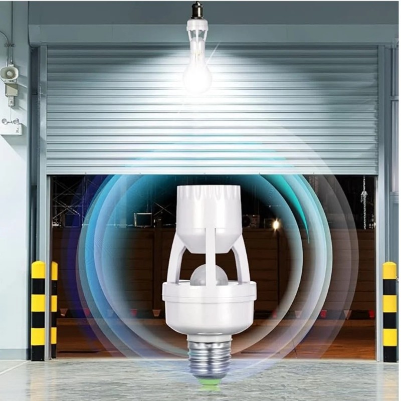 10-Pack E26/E27 Smart Motion Sensor Light Socket Adapter, Auto On/Off Screw-In