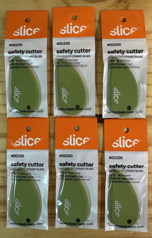*6* *SliceSafety Cutters, Fixed, Non Replaceable Micro Safety Blade, Ceramic*