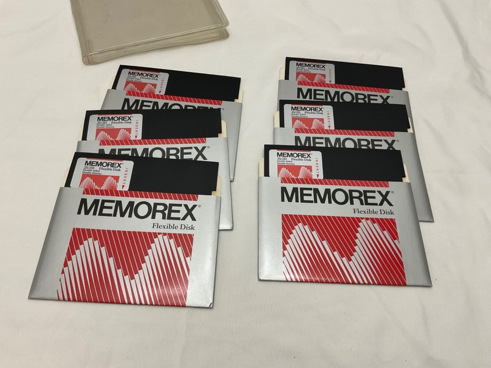 Memorex 5 1/4 Inch Floppy Disks 2S 2D 6 Pack Open Box