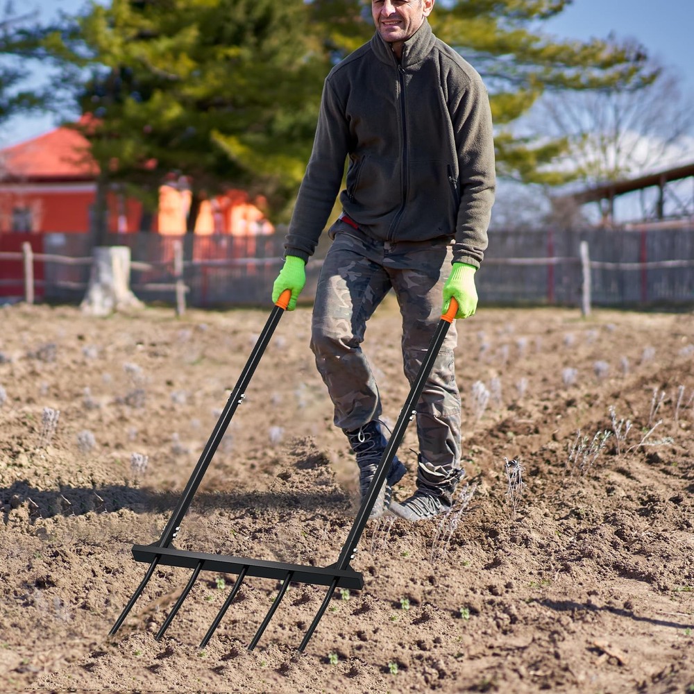 Broad Fork Garden Tool, Ergonomic Design - for Farms, Gardens, Vegetable plot...