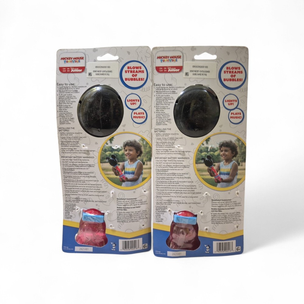 2 Pack DISNEY MICKEY MOUSE LIGHTS & SOUNDS BUBBLE WAND