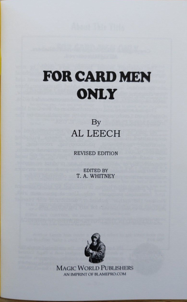 For Card Men Only by Al Leech