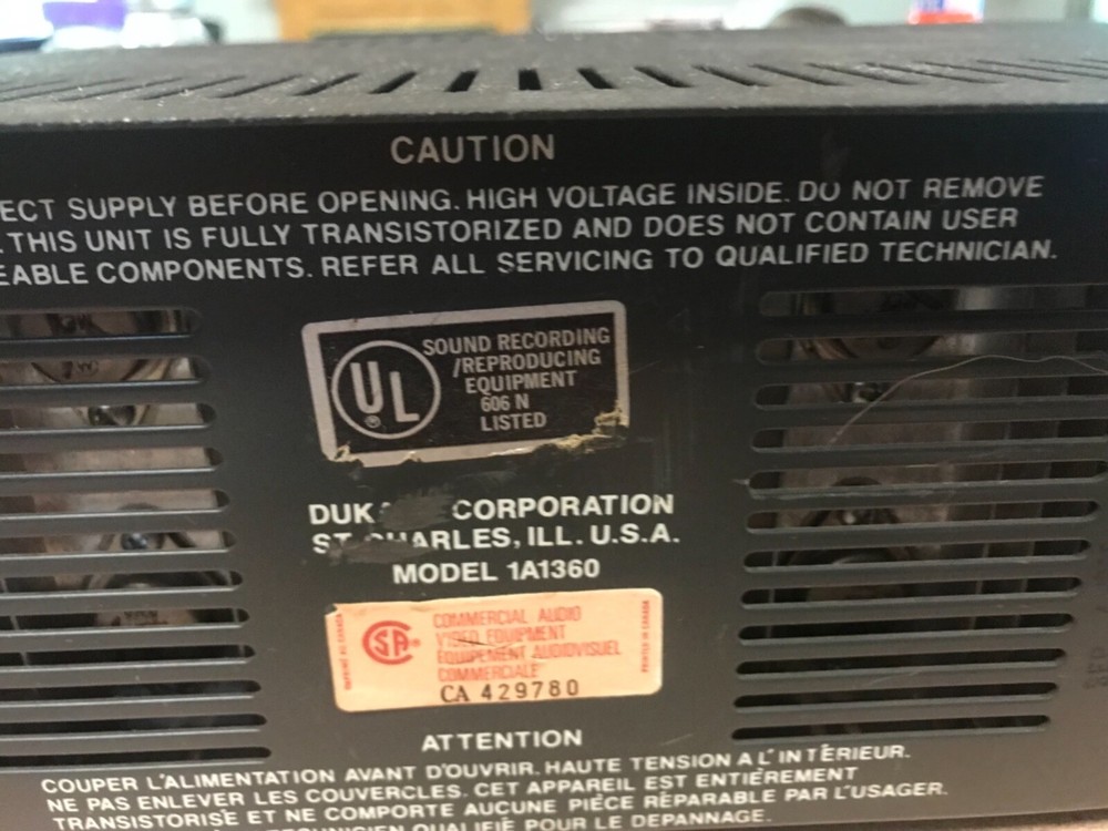 Dukane 60 Model 1A1360 PA / Microphone Amplifier Tested