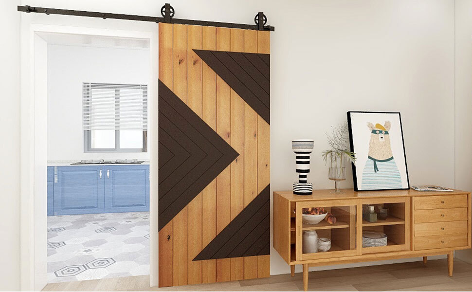 4-12FT Sliding Barn Door Hardware Kit Single Double Doors Medium Wheel RollerKit