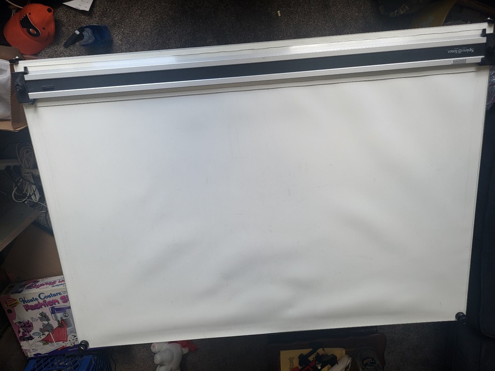 Adjustable Height Table Top Drafting Table with Slide Ruler and Rubber Matte