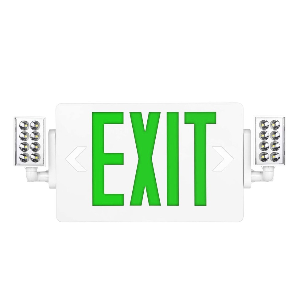 UL Listed 6 Packs Led Green Exit Signs with Battery Backup Combo Exit Lighting.