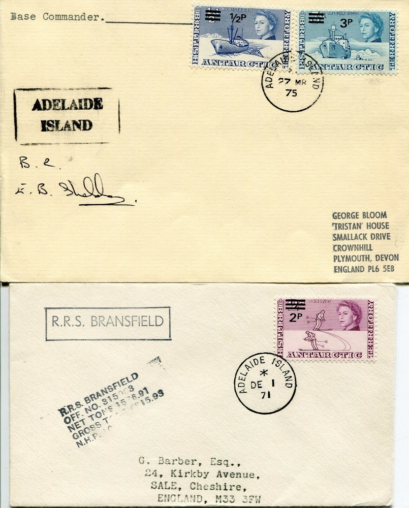 BRITISH ANTARCTIC TERRITORY BASE COVERS (13 1971-75 TWO LATER