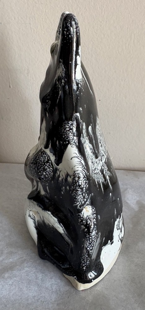 Black and White Ceramic Figure 7" Tall