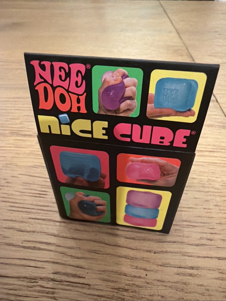 Nee Doh Nice Cubes Ice Cube Toy Fidget Super Solid Squish Blue
