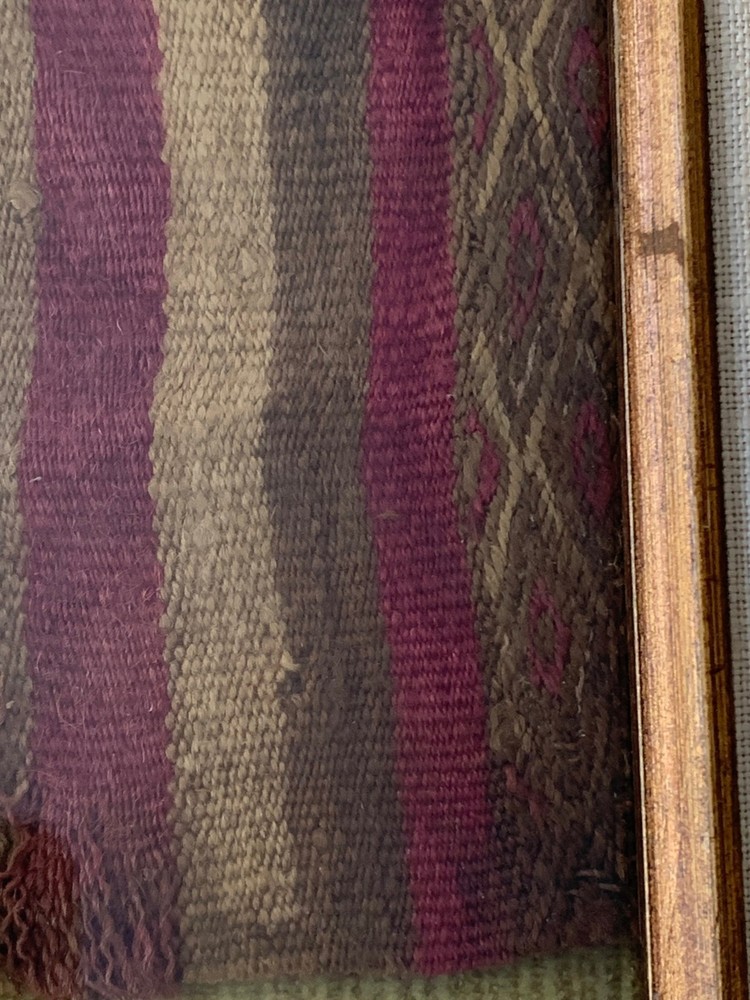 Framed Pre-Columbian Textile Peru Chancay Circa 1000-1470