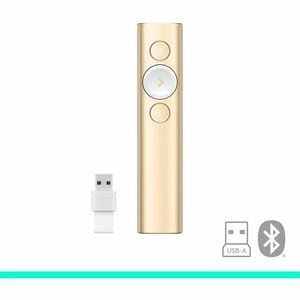 Logitech Spotlight Presentation Remote Gold Laser Bluetooth 30m