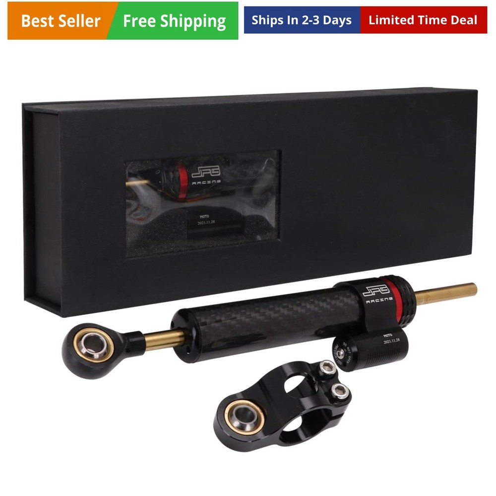 Motorcycle Steering Damper without Mounting Brackets,10" Universal Steering S...