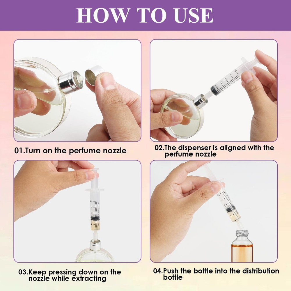 4 Pack-5ml Plastic Perfume Syringe Extracto Decanter Kit with Blunt Stainless...