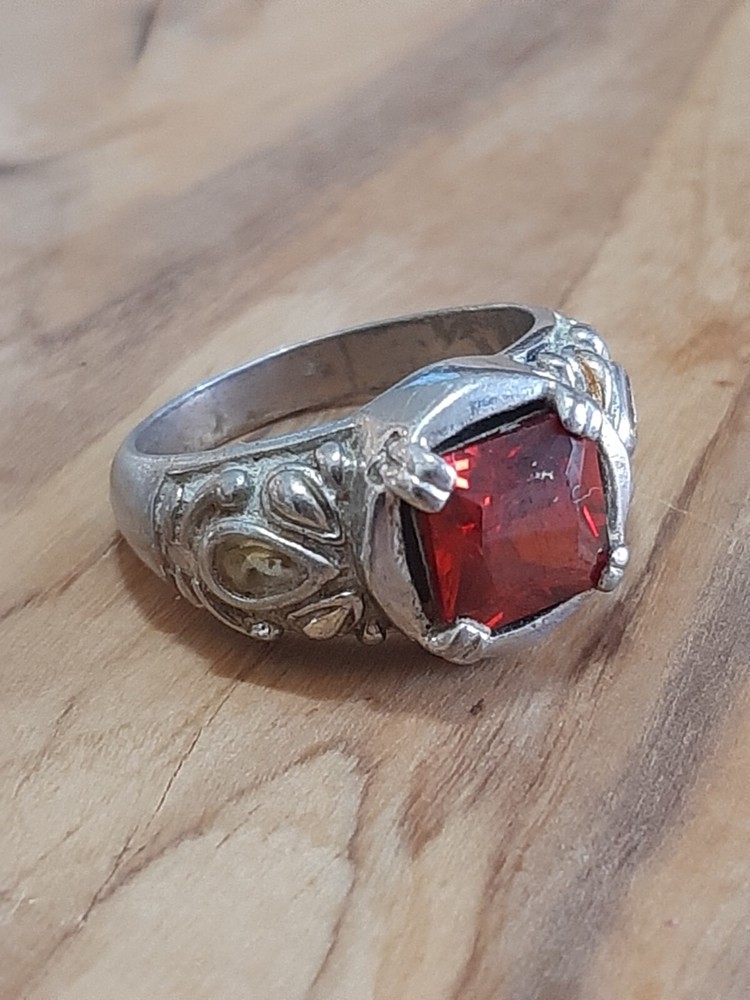 925 Men's Solitaire Red Tourmaline Ruby Ring