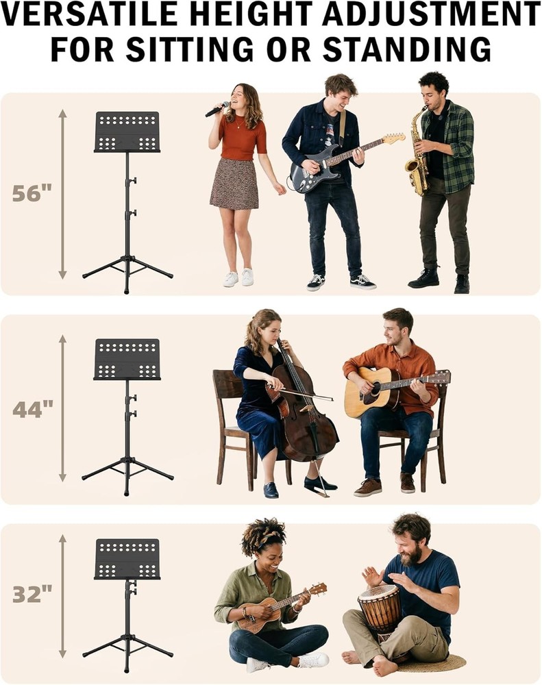 Adjustable Music Holder for Instrumental Performance