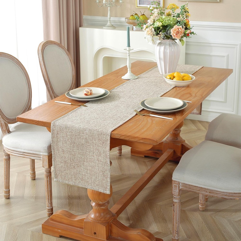Laolitou Light Brown Table Runners 72 72" x 13" (Rectangular), A-light