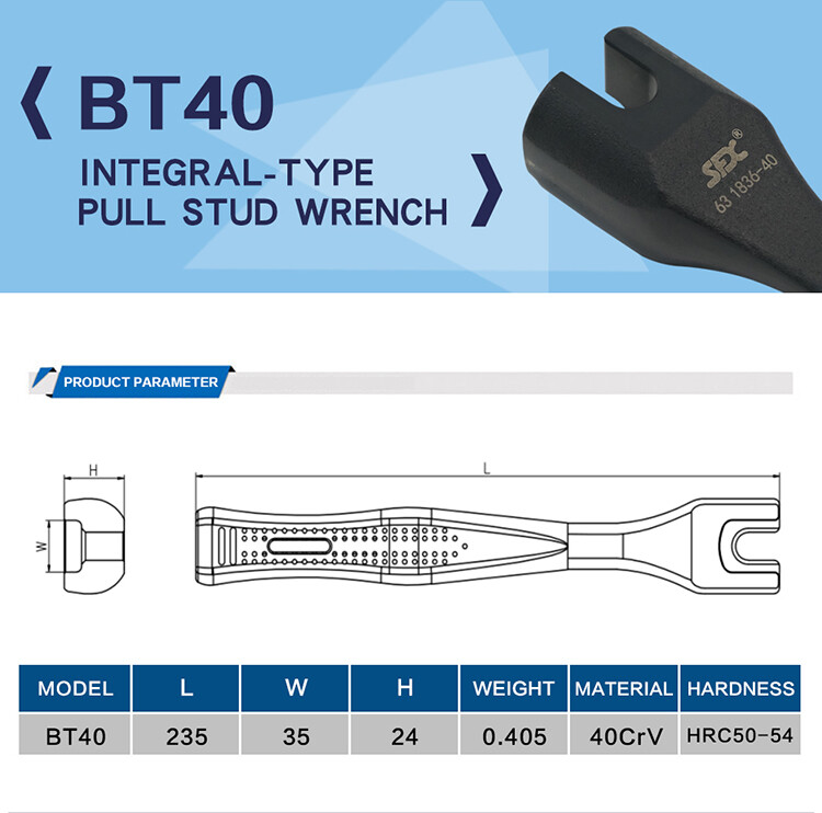 US SFX BT40 Pull Stud Wrench Spanner for BT40 Retention Knob Wrench Durable