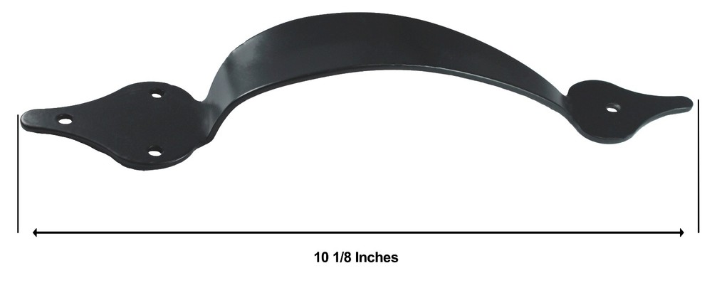 Black 10" Decorative Wood Gate Pull Handle - Sturdy Contemporary Style