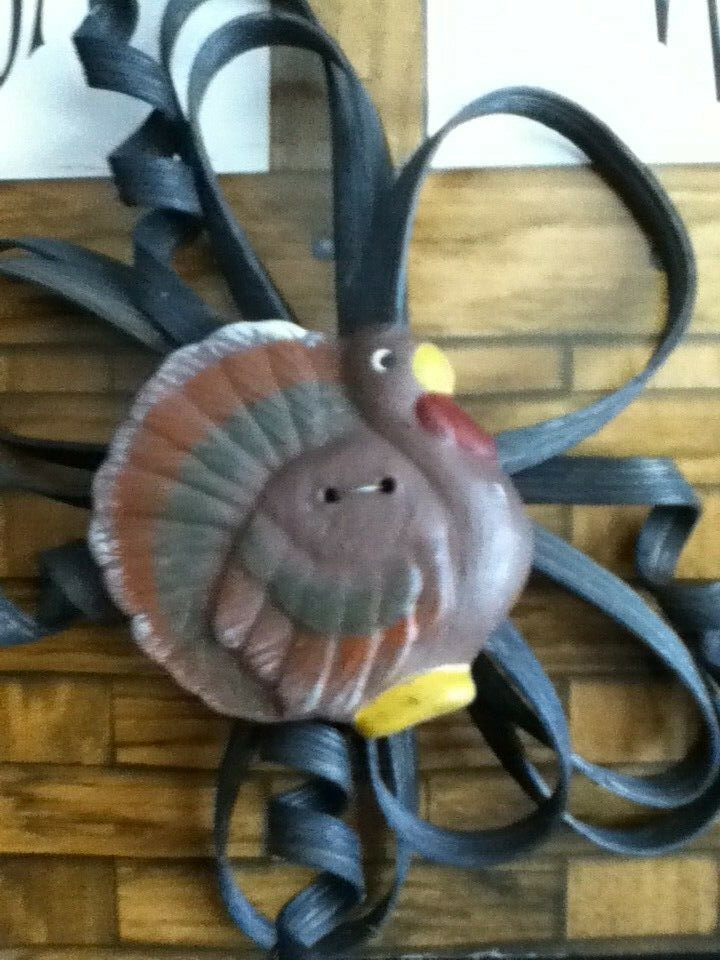 BASKET BOW DECORATION - THANKSGIVING TURKEY