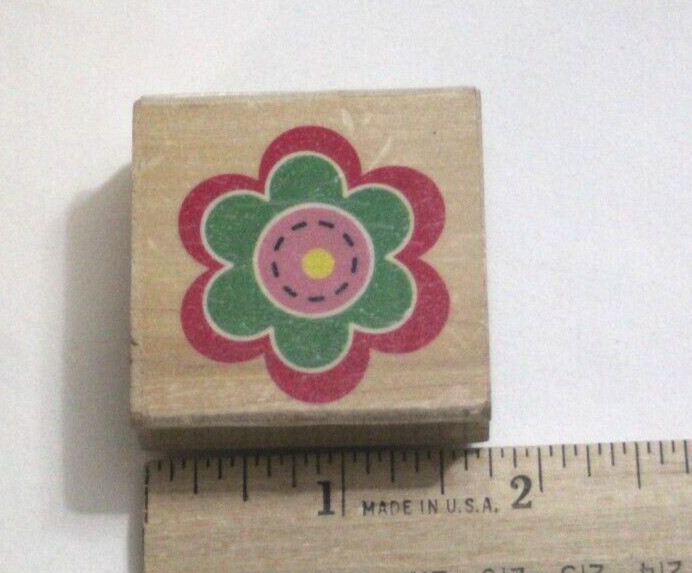 Layered Daisy Flower Rubber Stamp