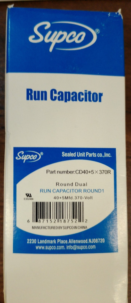 Supco Run Capacitor CS40+5x370R