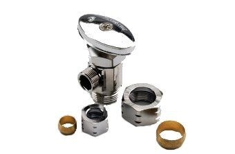 DCI Manual Shut-Off Valve, 1/2" Compression x 3/8" Compression