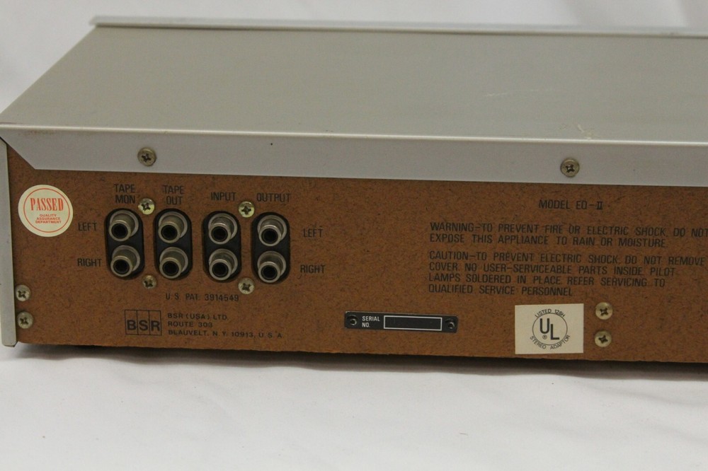 BSR EQ-2 Stereo Equalizer Silver Face Tested Guaranteed