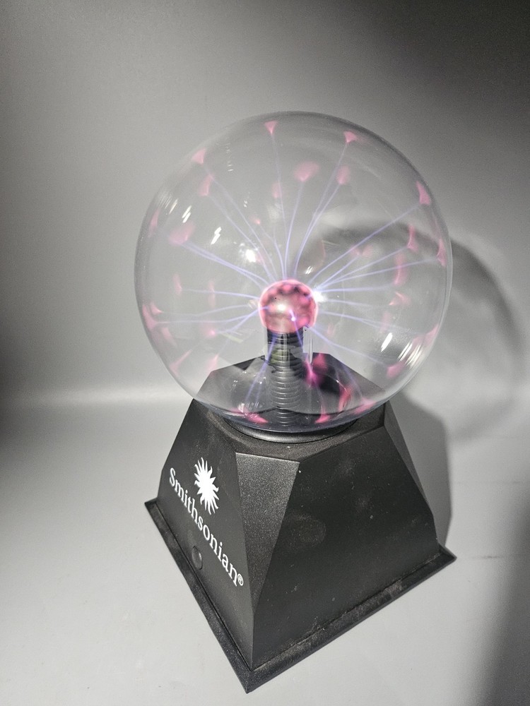 Smithsonian Plasma Ball Battery Lamp Touch & Sound Responsive Globe Light Tested