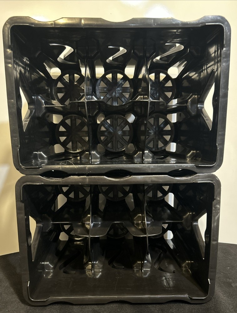 STORViNO Stackable Transportable 6 Bottle Wine Storage Crate Black 2 Available