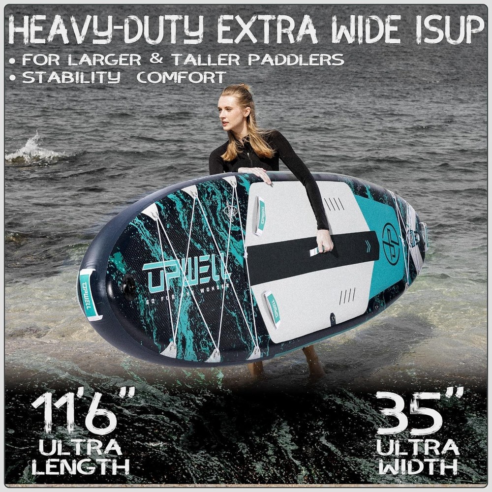 Durable 11'6" Paddle Board - Includes Adjustable Paddle & Deluxe Accessories