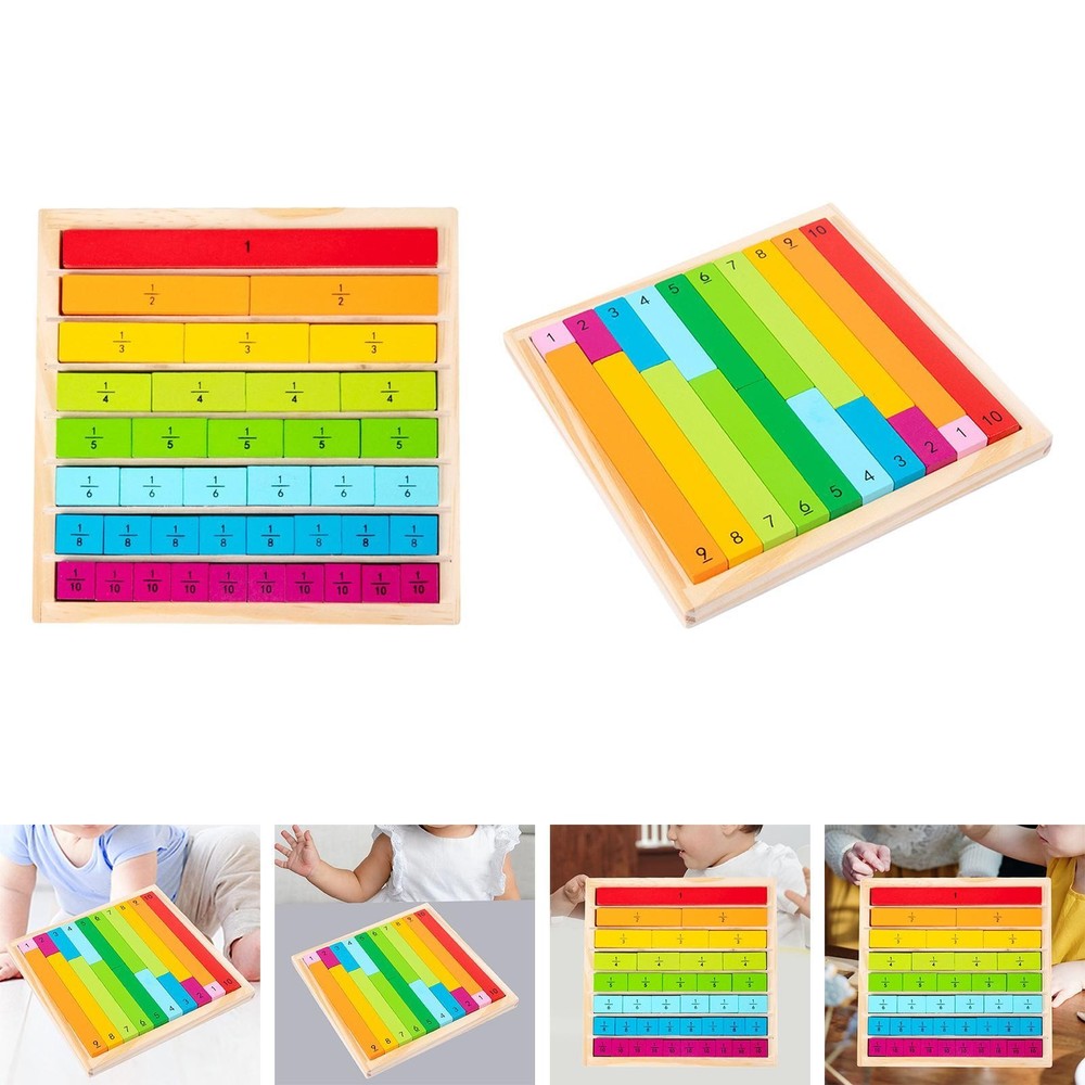 Number Learning Rods Mathematics Early Learning Recognition Sturdy Wooden