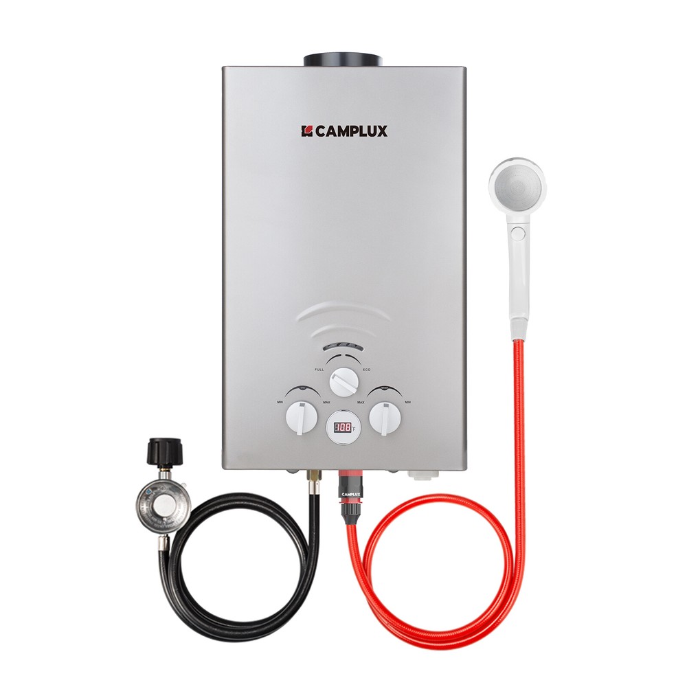 Camplux 8L Tankless LPG Gas Water Heater Outdoor Washing Instant Hot Shower Kit