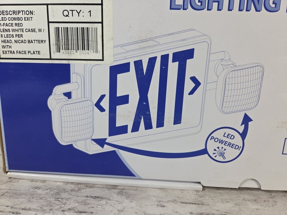 Brand New Never Installed Combo LED EXIT Emergency Lighting Fixture