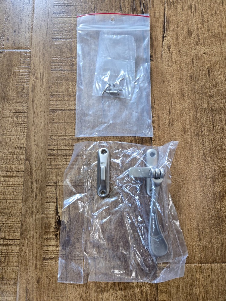 Flat Handle Window Casement Latch Set Silver Plated Right or Left Installation